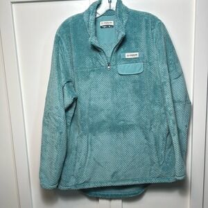 Magellan Outdoors Teal Textured Fleece Pullover‎ Women's XL Quarter Zip Pocket